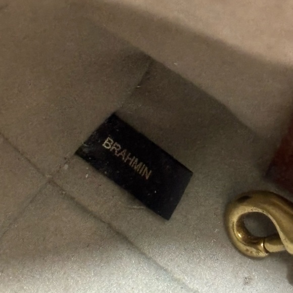 Brahmin Cream, Brown and Green Crocodile Pattern Shoulder Bag Vintage? - Picture 7 of 15